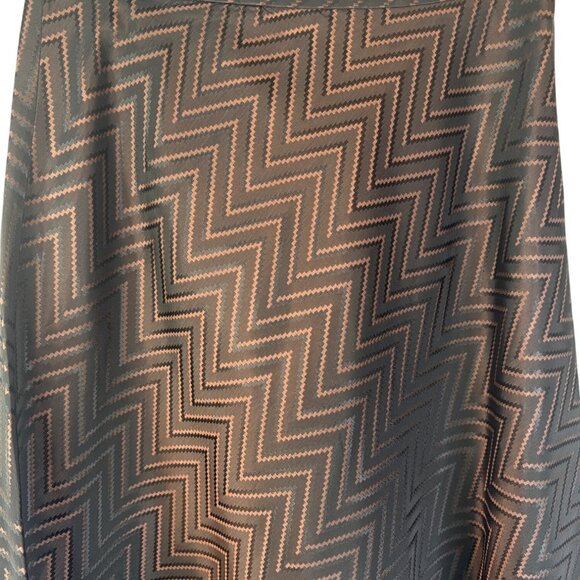2/$30 Brown & Black Chevron A-Line Skirt By The Limited Size 10 Acetate Fabric M - Picture 10 of 14